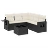 vidaXL Set de sof&aacute;s de jard&iacute;n 6 piezas y cojines rat&aacute;n sint&eacute;tico negro