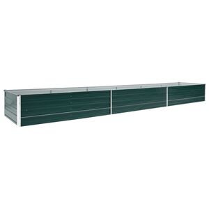 vidaXL Arriate de jard&iacute;n de acero galvanizado verde 480x80x45 cm