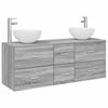 vidaXL Juego de Muebles de Ba&ntilde;o 3 uds. Sonoma gris 49,5 x 35 x 63 cm