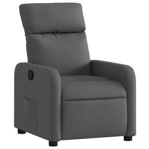 vidaXL Sill&oacute;n reclinable de tela gris oscuro