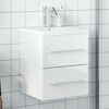 vidaXL Mueble de ba&ntilde;o con lavabo integrado blanco brillo