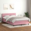 vidaXL Cama box spring con colch&oacute;n terciopelo rosa 140x210 cm