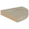 vidaXL Estante flotante de esquina color roble MDF 25x25x3,8 cm