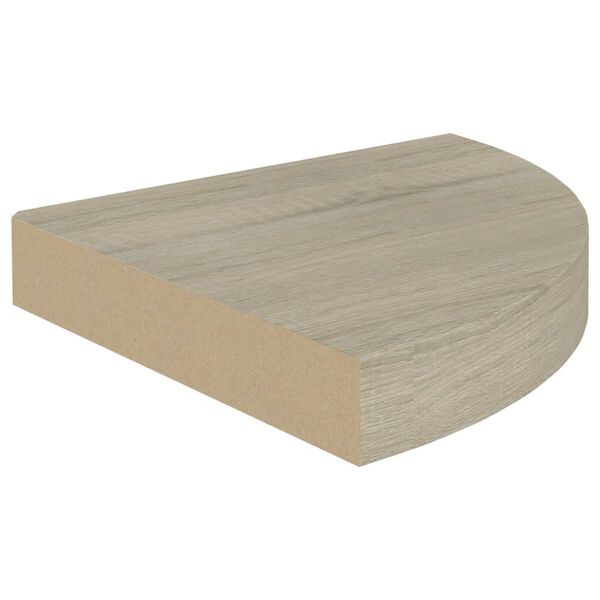 vidaXL Estante flotante de esquina color roble MDF 25x25x3,8 cm