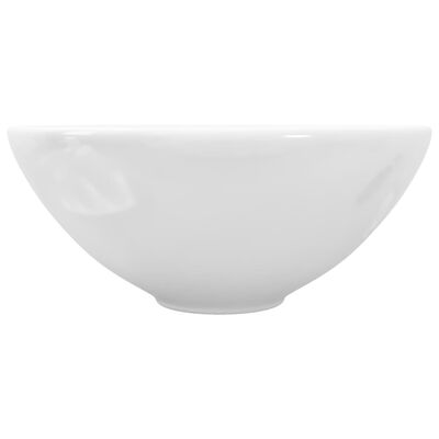 vidaXL Lavabo de cuarto de baño redondo cerámica blanco