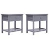 vidaXL Mesitas de noche 2 unidades madera de Paulownia gris 40x29x42cm