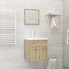 vidaXL Set de muebles de ba&ntilde;o 2 pzas contrachapada color roble Sonoma