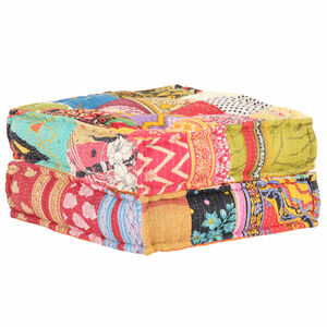 vidaXL Puf patchwork de tela 60x70x36 cm