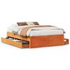 vidaXL Cama con cajones sin colch&oacute;n madera maciza marr&oacute;n 140x200 cm