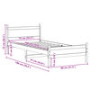 vidaXL Estructura de cama sin colch&oacute;n madera maciza blanca 75x190 cm