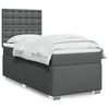 vidaXL Cama box spring con colch&oacute;n tela gris oscuro 80x200 cm