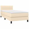 vidaXL Cama box spring con colch&oacute;n tela color crema 80x200 cm
