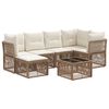 vidaXL Conjunto de sof&aacute;s de jard&iacute;n 7 pcs Beige rat&aacute;n sint&eacute;tico
