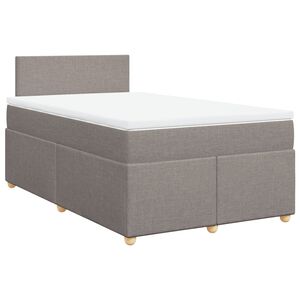 vidaXL Cama box spring con colch&oacute;n tela gris taupe 120x200 cm