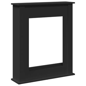 vidaXL Borde de chimenea madera de ingenier&iacute;a negro 75x20x87,5 cm