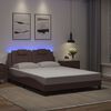 vidaXL Estructura de cama Viana con LED sin colch&oacute;n marr&oacute;n 140x190 cm