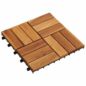 vidaXL Tile de Decking 30 uds. Marr&oacute;n 30 x 30 cm Madera de Acacia