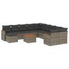 vidaXL Set de sof&aacute;s de jard&iacute;n 12 pzas con cojines rat&aacute;n sint&eacute;tico gris