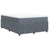 vidaXL Cama box spring con colch&oacute;n terciopelo gris oscuro 140x190 cm