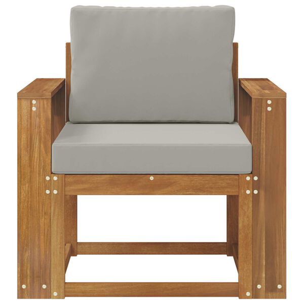 vidaXL Sof&aacute; de exterior Madera de Acacia S&oacute;lida y Poli&eacute;ster