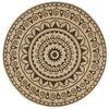 vidaXL Alfombra de yute tejida a mano estampado marr&oacute;n oscuro 120 cm