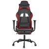 vidaXL Silla gaming con reposapi&eacute;s cuero sint&eacute;tico negro rojo tinto