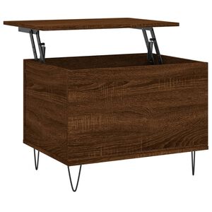 vidaXL Mesa de centro madera contrachapada roble marr&oacute;n 60x44,5x45 cm