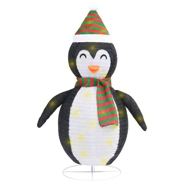 vidaXL Ping&uuml;ino de Navidad decorativo con LED tela lujosa 120 cm