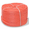 vidaXL Cuerda trenzada de polipropileno 6 mm 200 m naranja