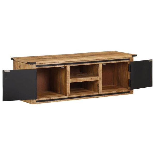 vidaXL Mueble de TV con puertas madera maciza de mango 105x35x36 cm