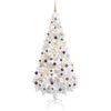 vidaXL &Aacute;rbol de Navidad preiluminado con luces y bolas blanco 180 cm