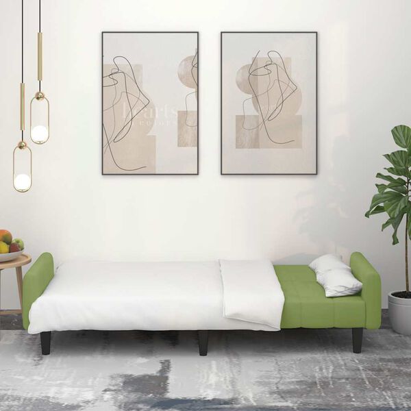 vidaXL Sof&aacute; cama de 2 plazas terciopelo verde claro