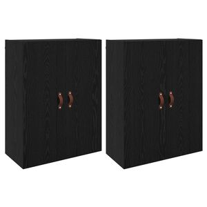 vidaXL Armario de pared 2 pcs Roble Negro 69,5 x 34 x 90 cm