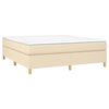 vidaXL Cama box spring con colch&oacute;n tela color crema 160x200 cm