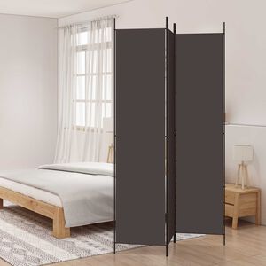 vidaXL Biombo divisor de 3 paneles de tela marr&oacute;n 150x220 cm
