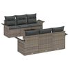 vidaXL Conjunto de sof&aacute; de jard&iacute;n 7 uds. Gris rat&aacute;n sint&eacute;tico