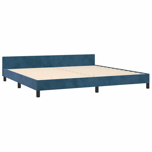 vidaXL Estructura cama sin colch&oacute;n terciopelo azul oscuro 200x200 cm