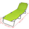 vidaXL Tumbona plegable de acero con recubrimiento polvo verde manzana