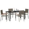 vidaXL Conjunto de Comedor de Jard&iacute;n 5 pcs Gris rat&aacute;n sint&eacute;tico