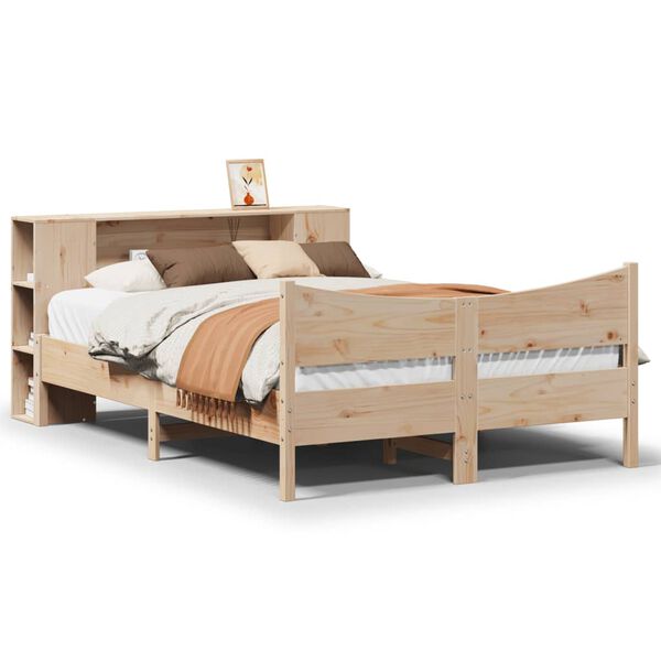 vidaXL Estructura de cama sin colch&oacute;n madera maciza de pino 135x190 cm
