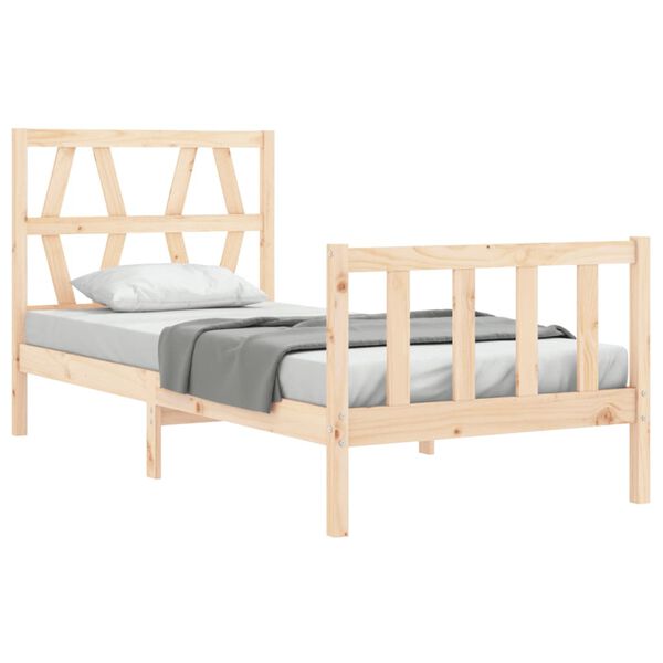 vidaXL Estructura de cama sin colchón madera maciza de pino 100x200 cm