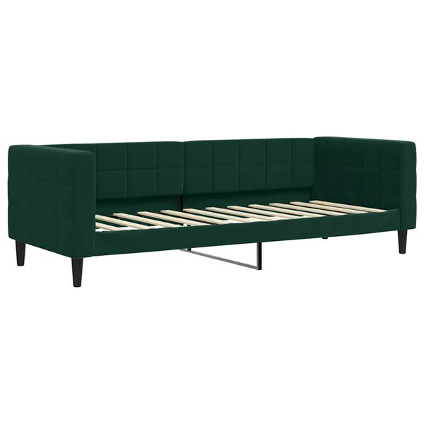 vidaXL Sofá cama nido con cajones terciopelo verde oscuro 80x200 cm