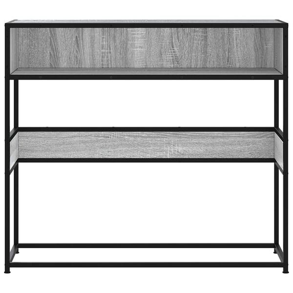 vidaXL Mesa consola madera de ingenier&iacute;a gris Sonoma 90x35x80 cm