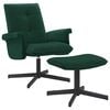 vidaXL Sill&oacute;n giratorio con reposapi&eacute;s Verde oscuro Terciopelo