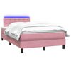 vidaXL Cama box spring con colch&oacute;n y LED terciopelo rosa 120x220 cm