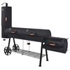 vidaXL Barbacoa ahumador fuerte de carb&oacute;n estante inferior negro XXXL