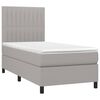 vidaXL Cama box spring con colch&oacute;n tela gris claro 80x200 cm
