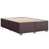 vidaXL Cama box spring con colch&oacute;n tela marr&oacute;n oscuro 140x190 cm
