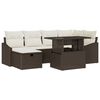 vidaXL Conjunto de sof&aacute; de jard&iacute;n con coj&iacute;n 7 pcs Marr&oacute;n Polirat&aacute;n