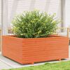 vidaXL Jardinera madera maciza de pino marr&oacute;n cera 110x110x49,5 cm